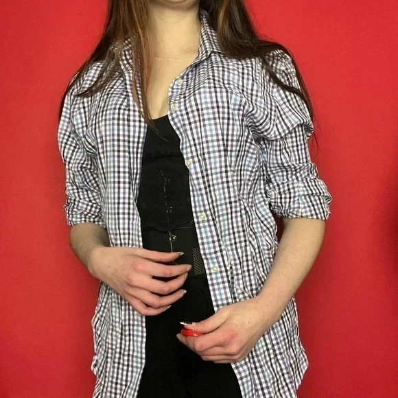 Purple and blue checkered button up 💜🩵​​​​​​​​​​​​​​​​ - Picture 4 of 5